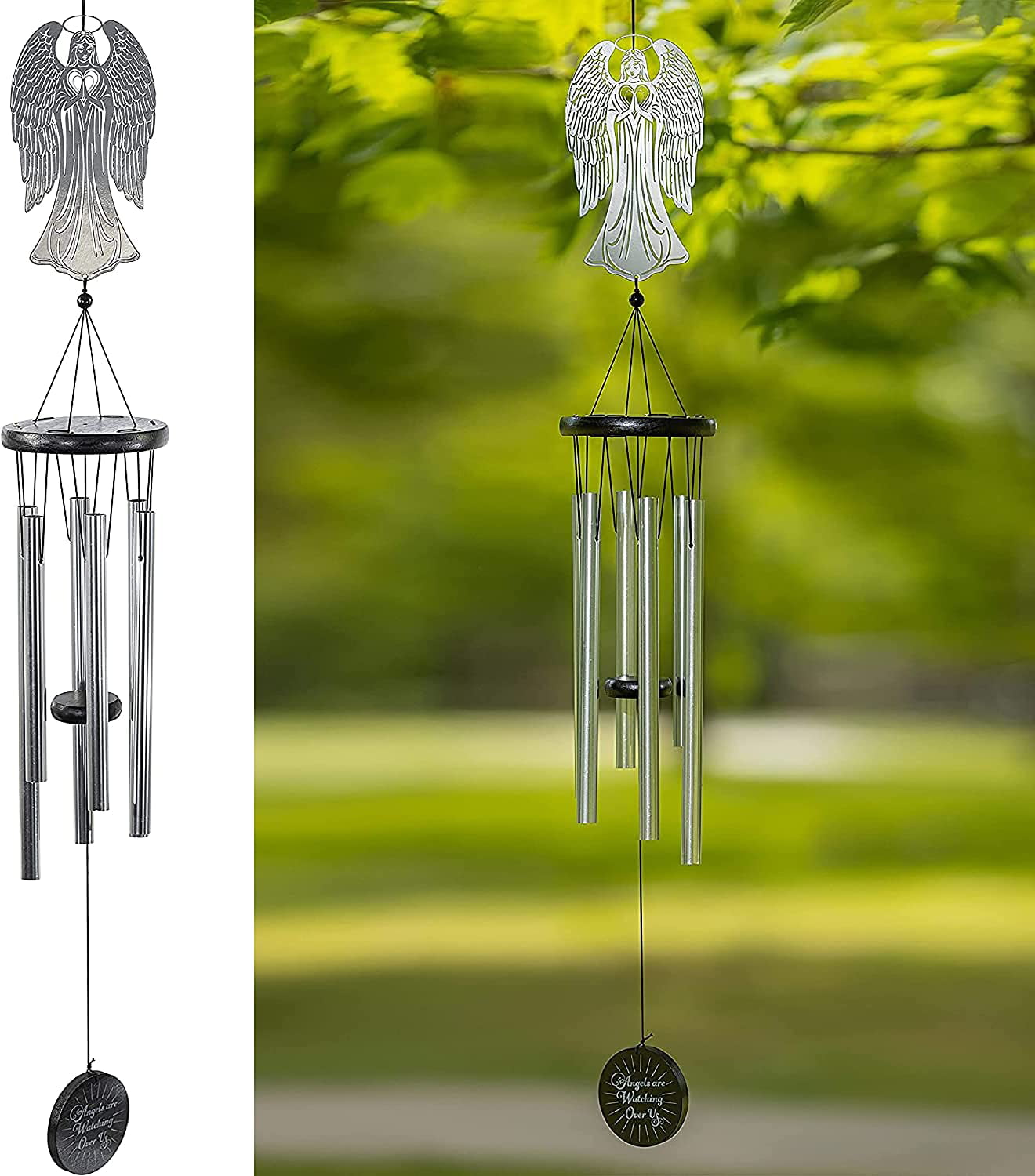 VP Home Praying Angel Watching Over Us Outdoor Garden Decor Wind Chime