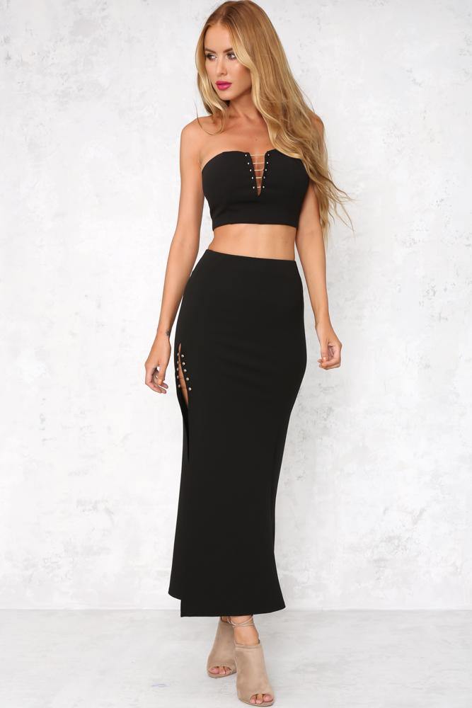 Live For Tonight Maxi Skirt Black