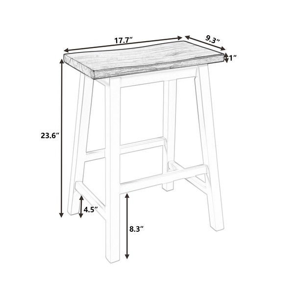 2 Pcs Dining Stools， Wood Counter Height Bistro Stools