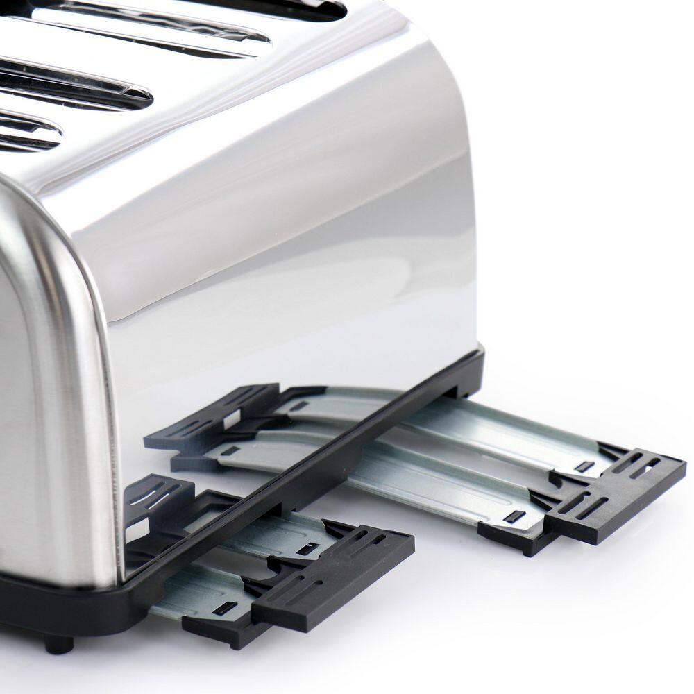 MegaChef 4-Slice Wide Slot Toaster With Variable Browning in Silver 985118159M