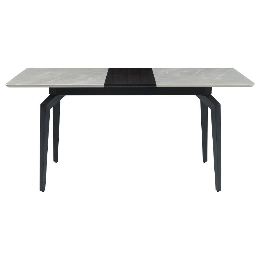 Mina Rectangular Dining Table Grey Ceramic And Sandy Black-193831