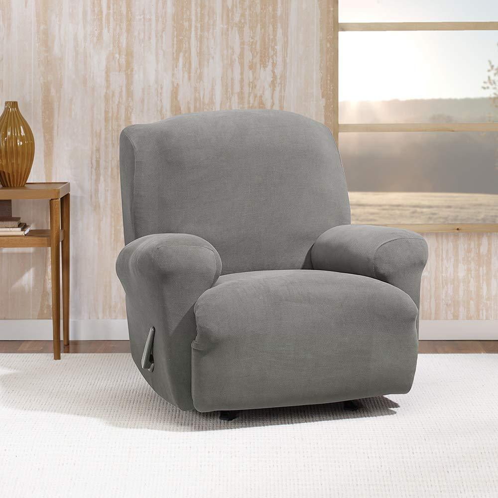 Stretch Morgan 1-Piece Recliner Furniture Cover, Gray