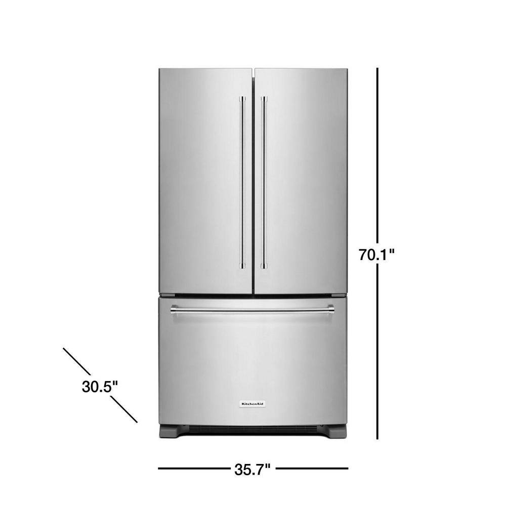 KitchenAid 20 cu. ft. French Door Refrigerator in Stainless Steel Counter Depth KRFC300ESS