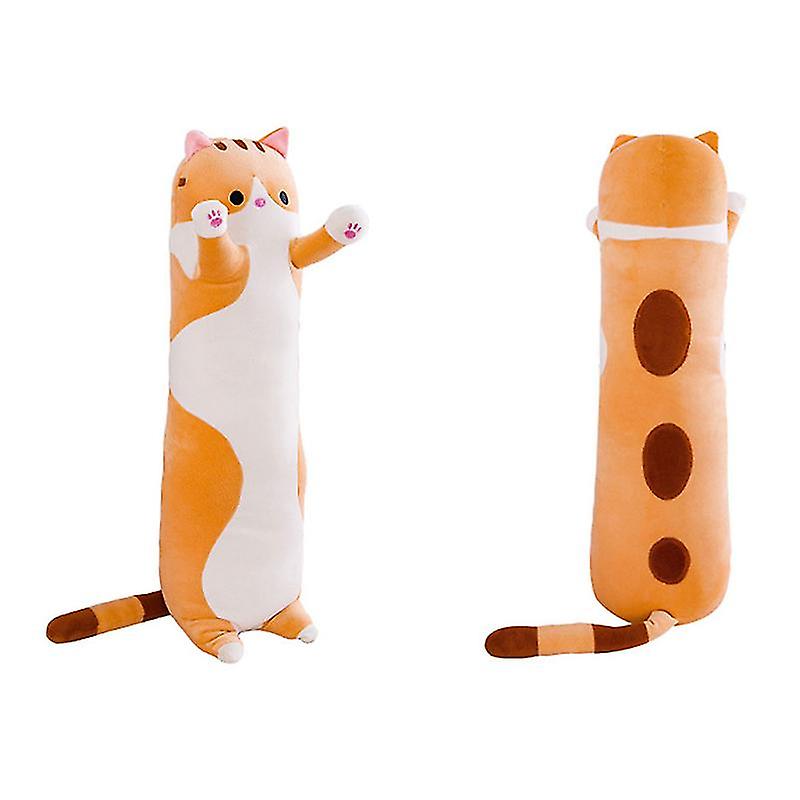 Miman Soft Sleeping Cat Figure Pillow Stuffed Animal Doll Long Cylindrical Plush Toy For Children 50cm/70cm