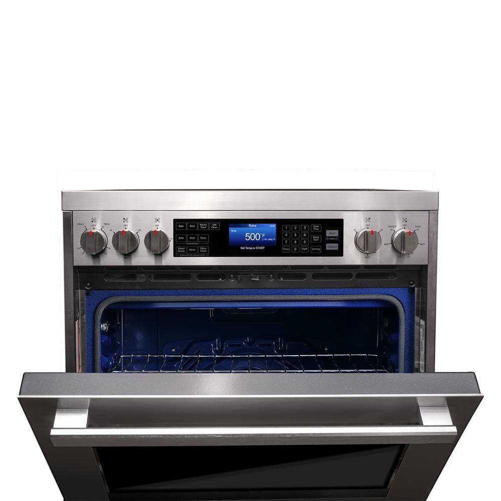 Cosmo Commercial-Style 30 in. 5 cu. ft. 5 Burner Electric Range with Self-Cleaning Convection Oven in Stainless Steel COS-305AERC