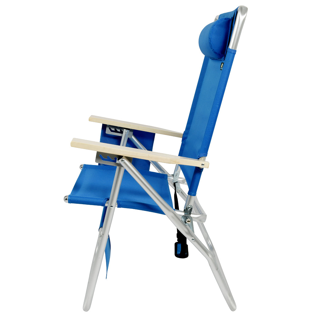 17 Inches High Off Ground 4 Reclining Position Tall Beach Chair for Adults