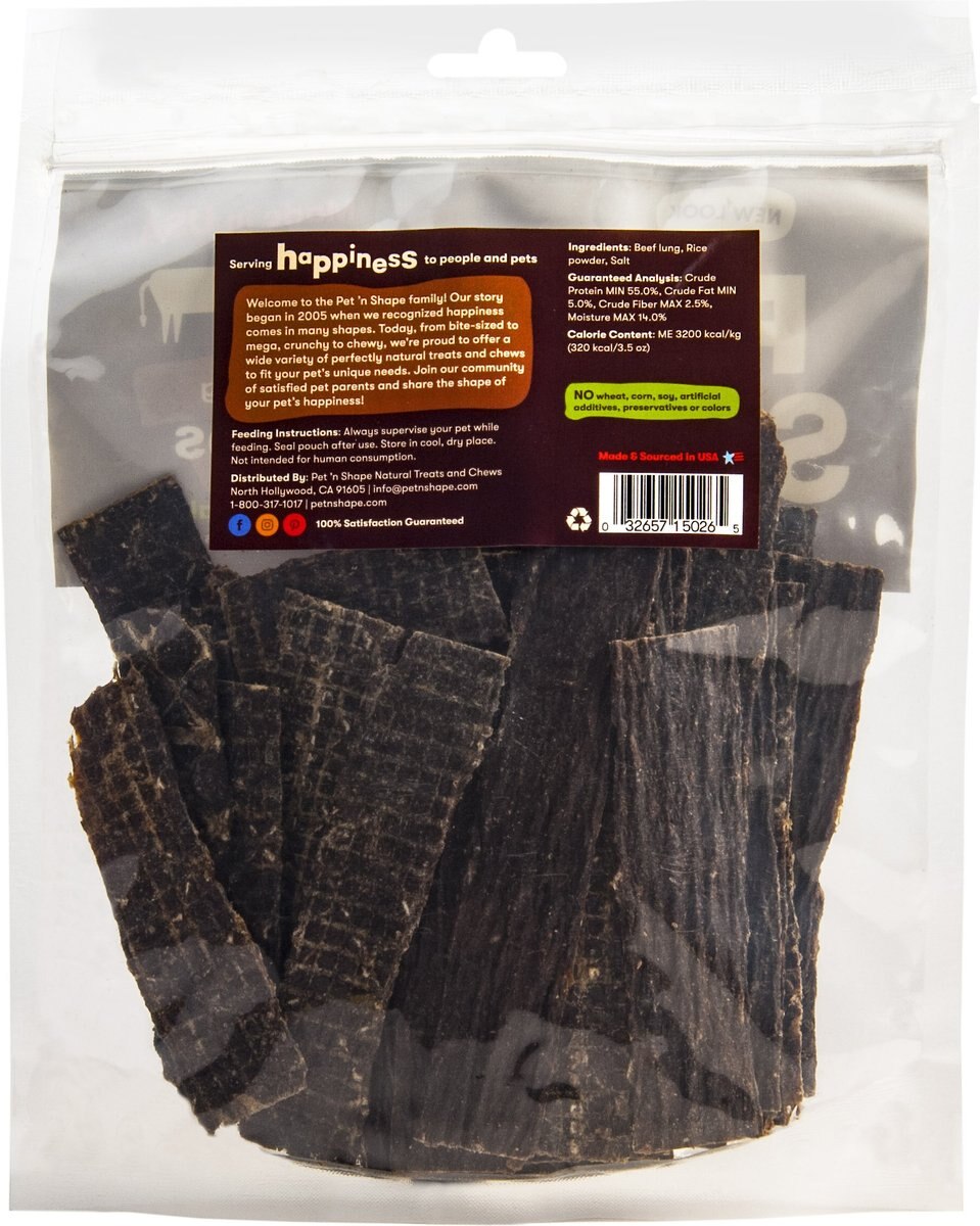 Pet 'n Shape Beef Lung Strips Dog Treats