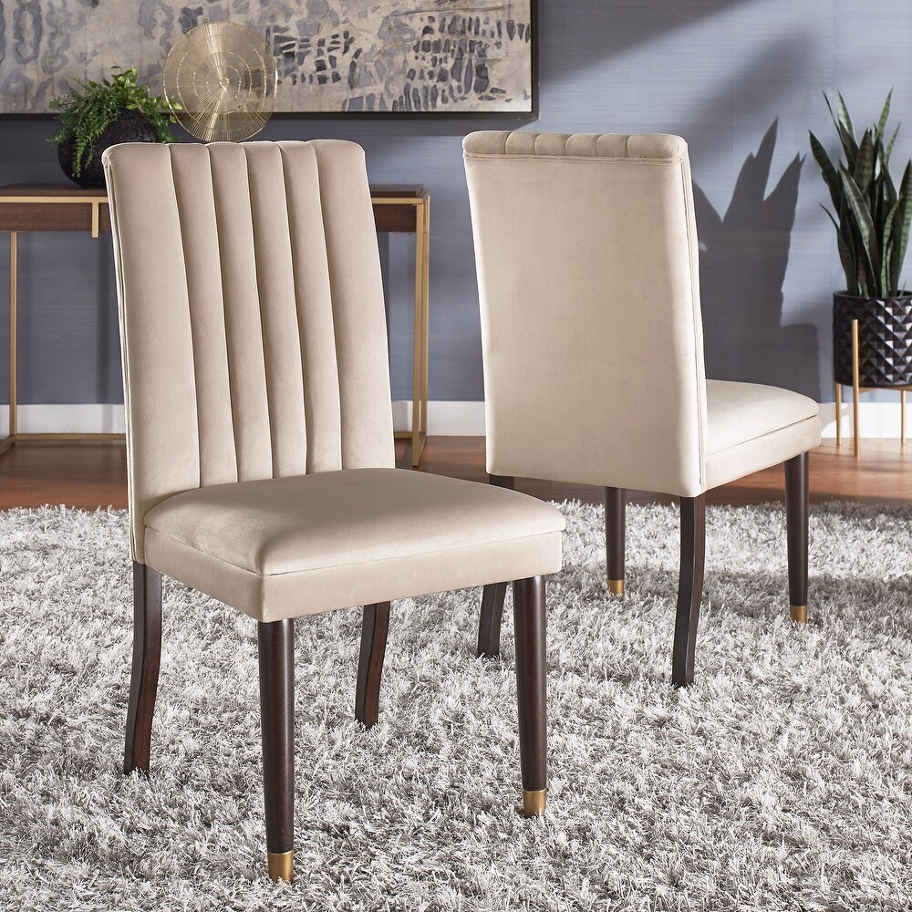 Andrea Velvet Channel Back Dining Chairs (Set of 2) by iNSPIRE Q Modern