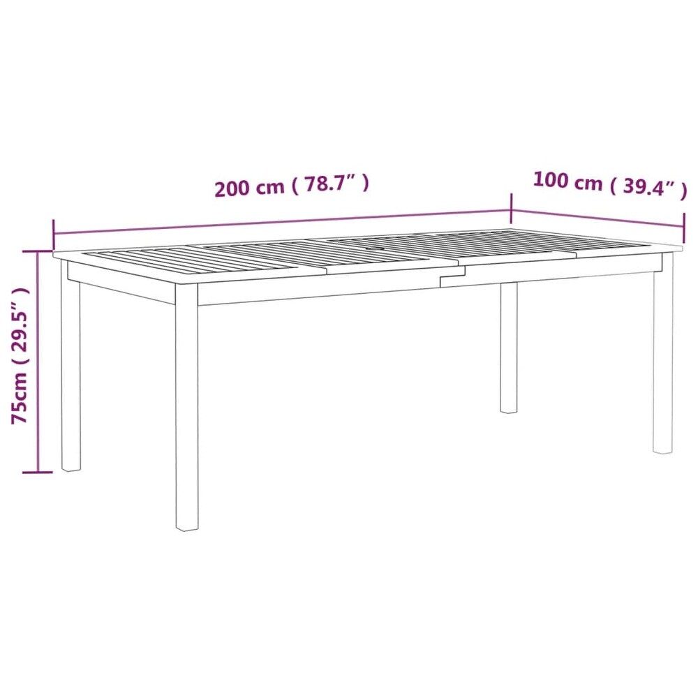 vidaXL 9 Piece Patio Dining Set Solid Wood Acacia Gray   78.7\