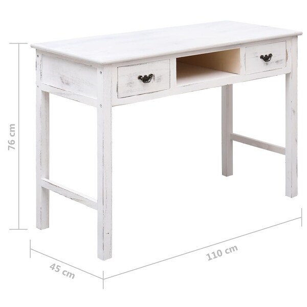 vidaXL Console Table Antique White 43.3