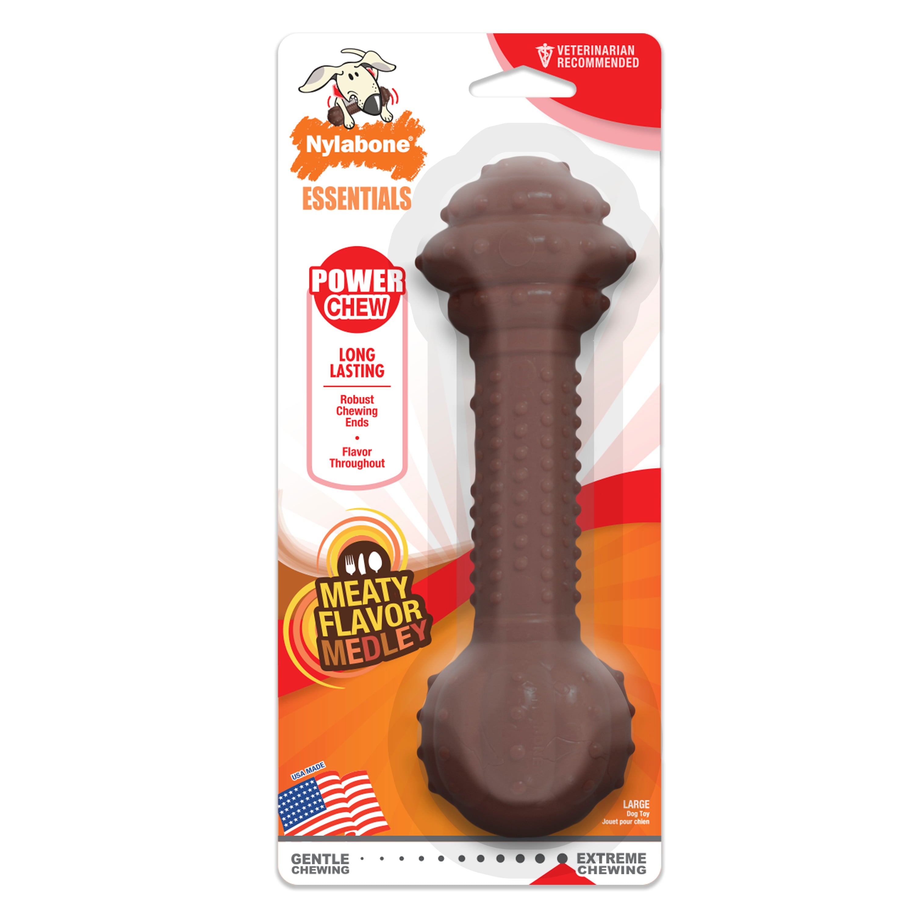 Nylabone Barbell Power Chew Durable Dog Toy - Up to 50 lbs.