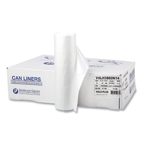 InteplastPitt High-Density Commercial Can Liners Value Pack | 60 gal， 12 microns， 38