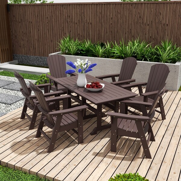 Polytrends Altura 7Piece Poly EcoFriendly All Weather Outdoor Dining Set with Armchairs