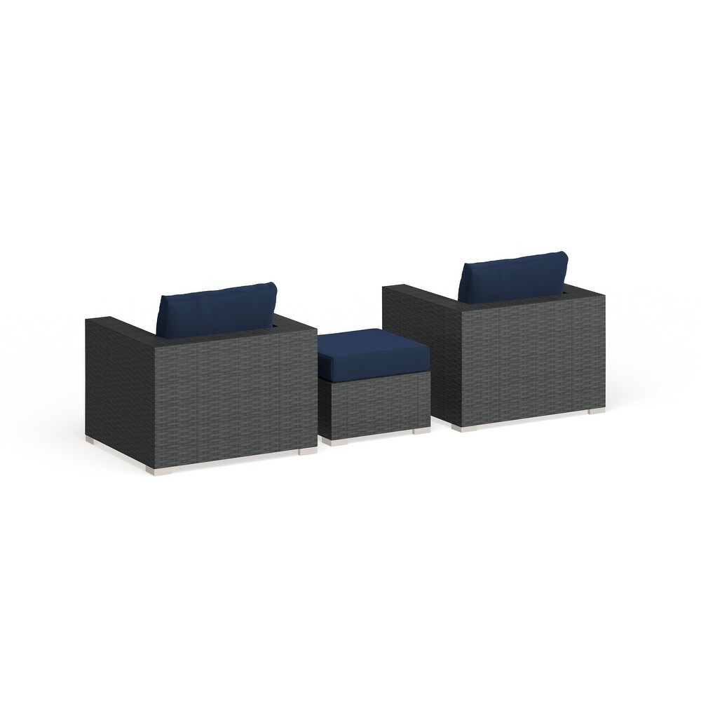 Sojourn 3 piece Outdoor Patio Sunbrella Sectional Set