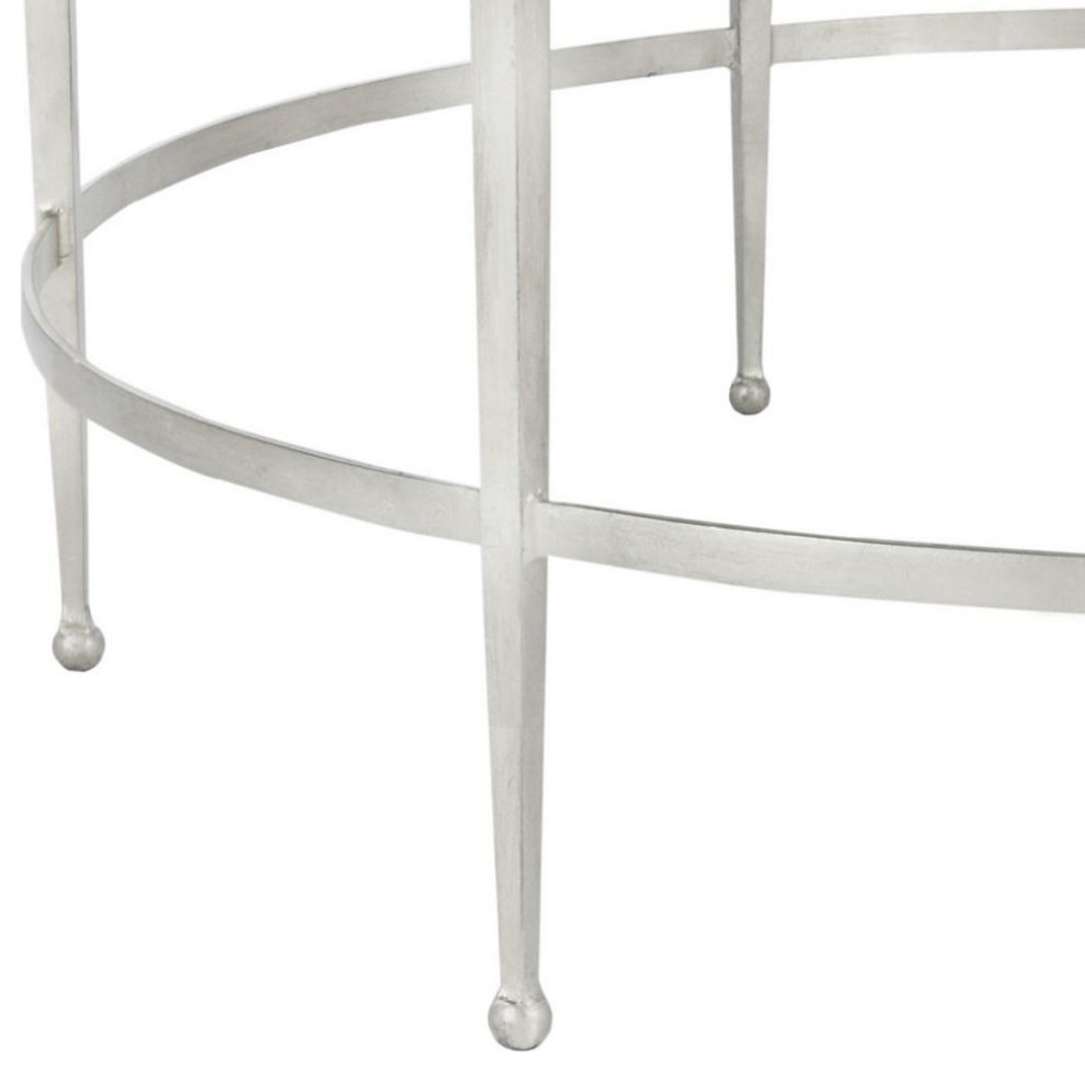 Valleta Antique Silver Glass Cocktail Table   Contemporary   Coffee Tables   by Peachtree Fine Furniture  Houzz