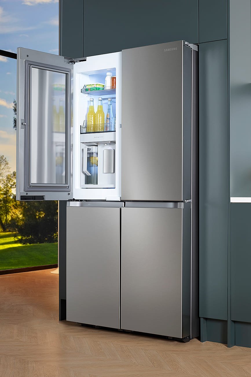  ADA 29 Cu. Ft. Fingerprint Resistant Stainless Steel Smart 4-Door Flex Refrigerator With Beverage Center And Dual Ice Maker