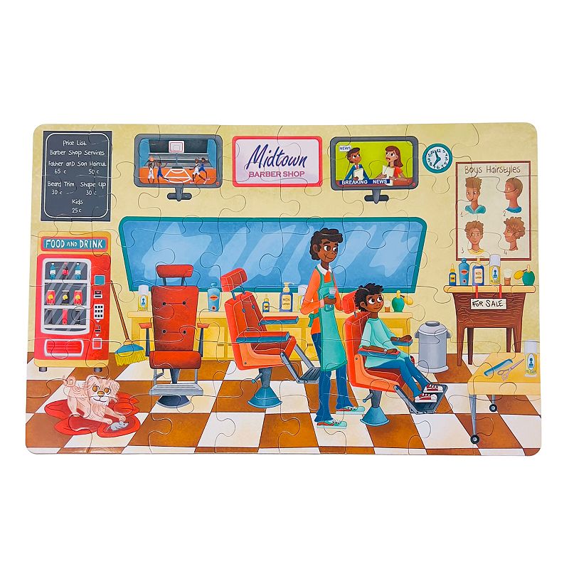 Upbounders A Day at The Barbershop 48-Piece Jumbo Floor Puzzle