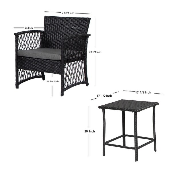 Heritage Outdoor 3piece Wicker Bistro Patio Set