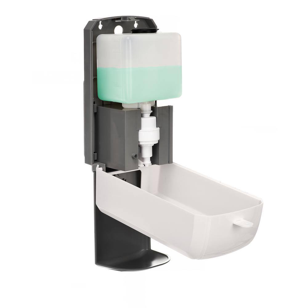 Alpine Industries 40 oz.. Automatic Foam Hand Sanitizer Soap Dispenser in White with Drip Tray 430-F-T