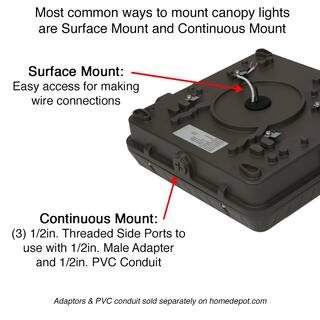 Commercial Electric Bronze Exterior Outdoor LED Canopy Light Area Light Flood Light 5850 Lumens Color Selectable Impact Resistant 60602101