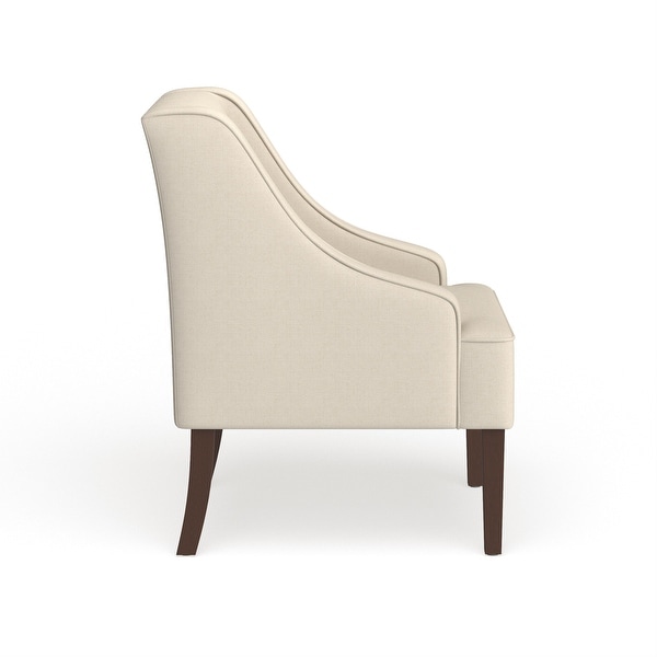 Porch and Den Lyric Cream Swoop Arm Accent Chair