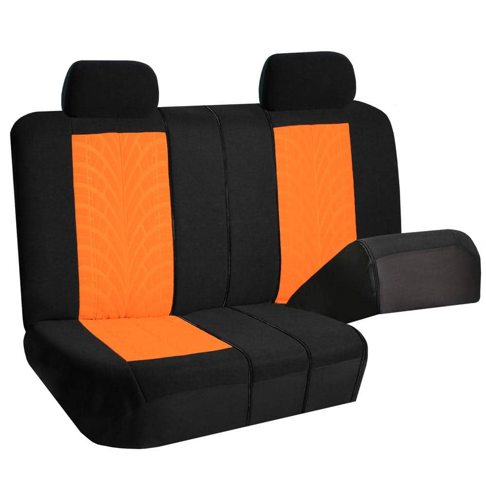 FH Group Polyester 47 in. x 23 in. x 1 in. Travel Master Full Set Car Seat Covers DMFB071115ORANGE