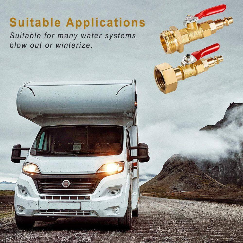 Brass Freeze Adapter with 2-Pieces 14 in. Male Quick Connect Plug and 2-Pieces 34 in. Male and Female Threads B08M5F3JKJ