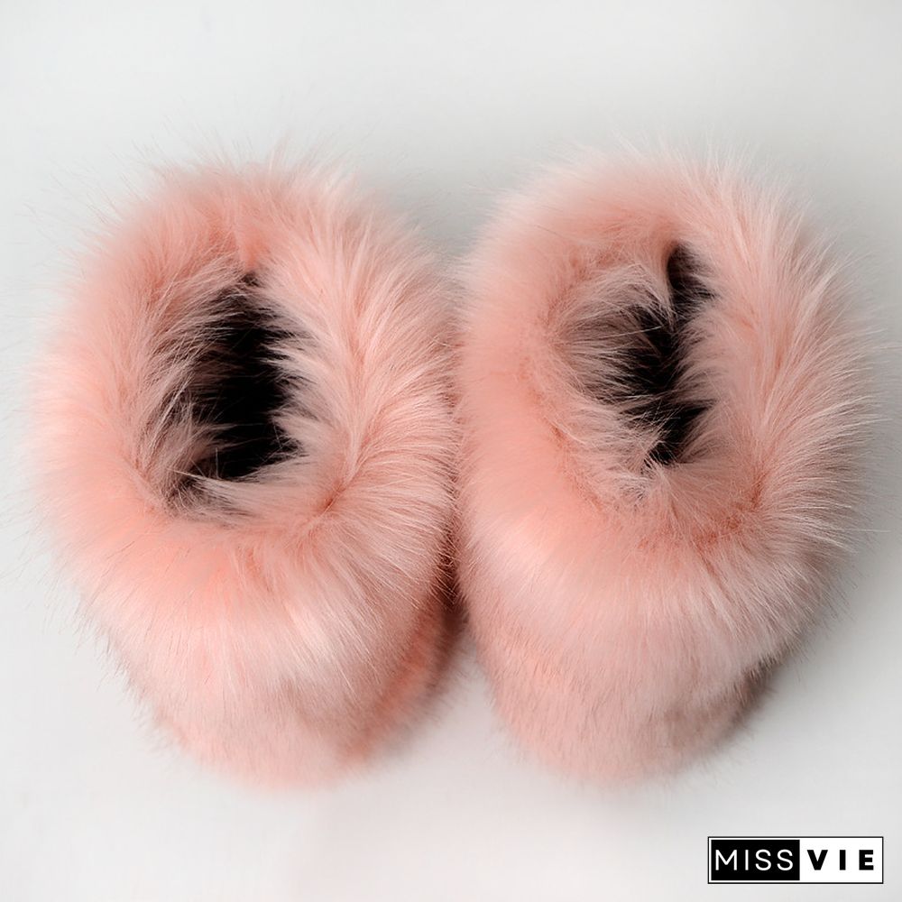 Fashion Casual Fur Boots Plus Velvet Ski Boots