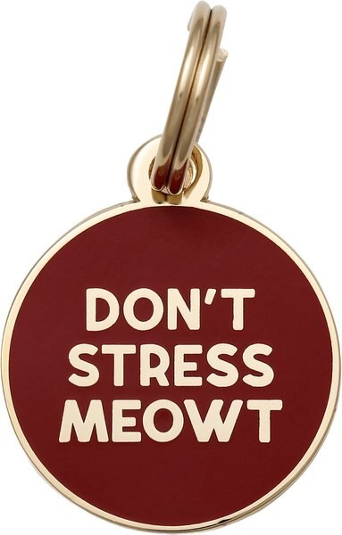 Two Tails Pet Company Don't Stress Meowt Personalized Cat ID Tag