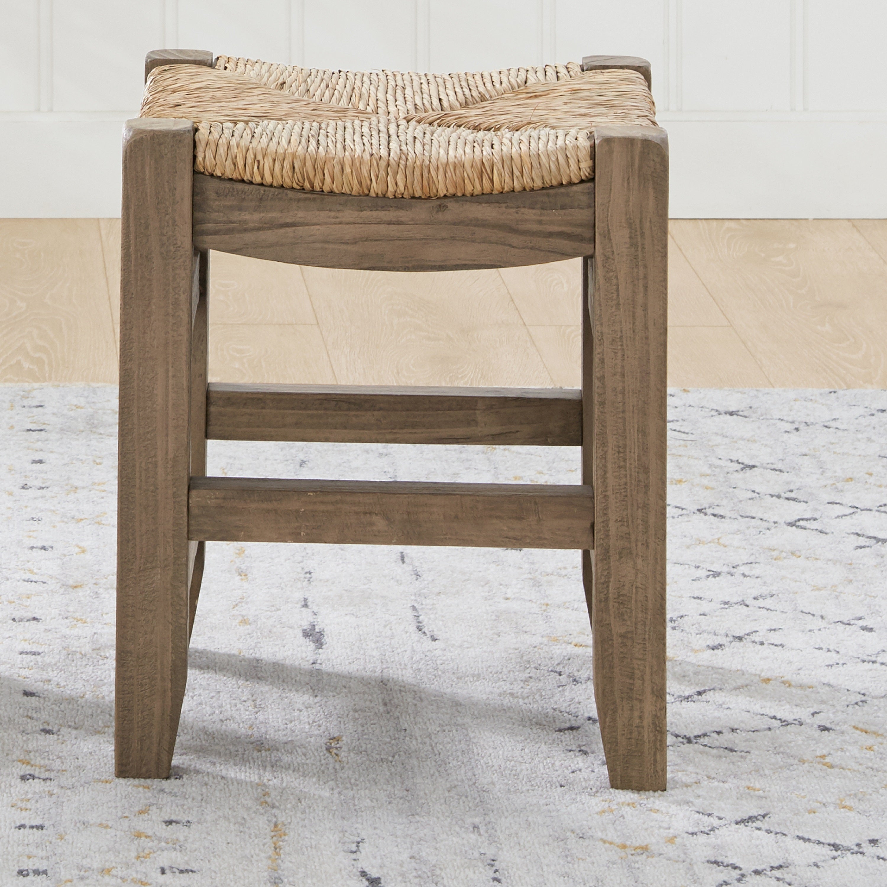 Carbon Loft Cimorene 18-inch Wood Stool with Rush Seat