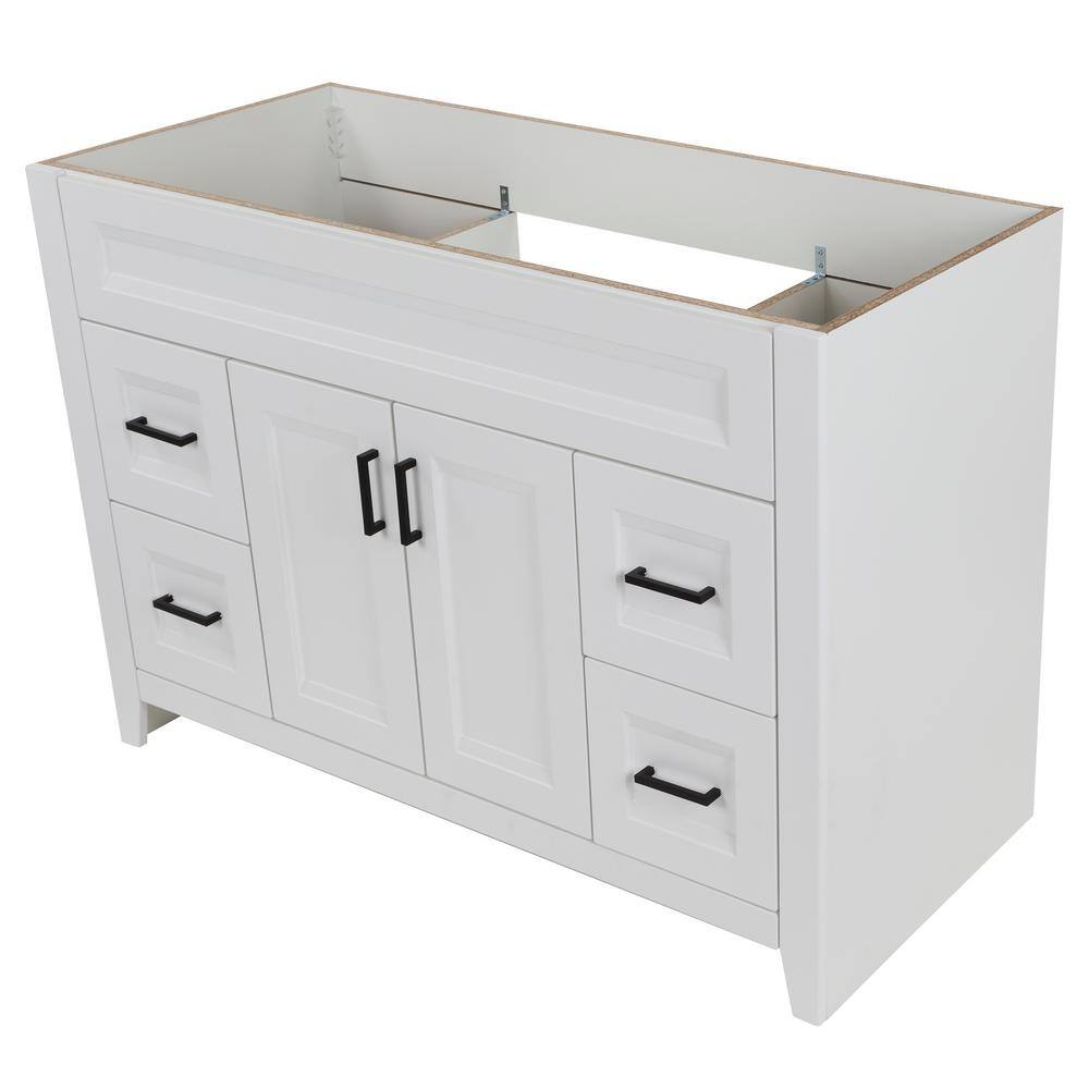 Home Decorators Collection Ridge 48 in. W x 21.6 in. D x 34 in. H Bath Vanity Cabinet without Top in White RG48-WH