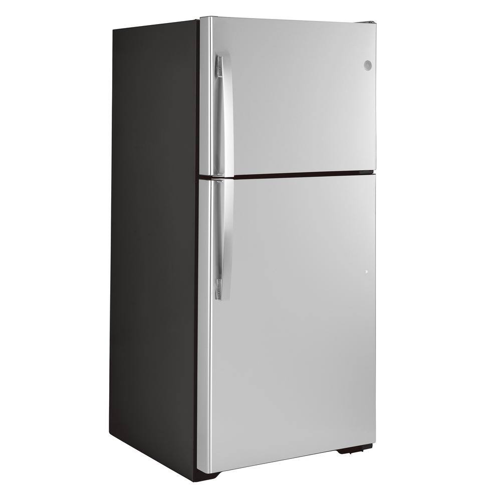 GE 19.2 cu. ft. Top Freezer Refrigerator in Stainless Steel with Reversible Door Hinge GIE19JSNRSS