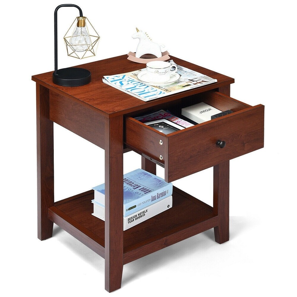 Set of 2 Night Stand End Side Table