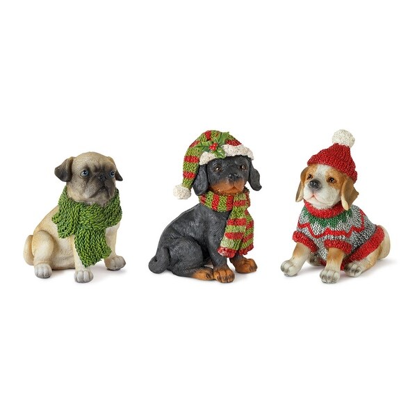 Winter Dog Figurine (Set of 12)