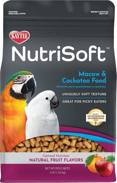 Kaytee NutriSoft Macaw and Cockatoo Bird Food， 3-lbs