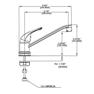 Glacier Bay Single-Handle Standard Kitchen Faucet in Polished Chrome HD67103W-0601