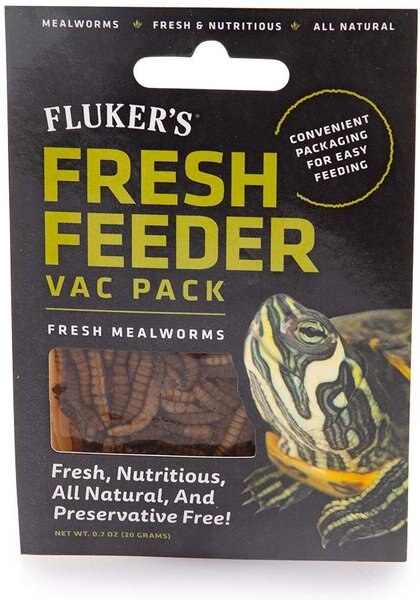 Fluker's Fresh Feeder Vac Pack Mealworms Reptile Food， 0.7-oz bag