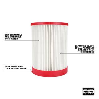 MW Large WetDry Shop Vacuum HEPA Filter (1-Pack) 49-90-1977