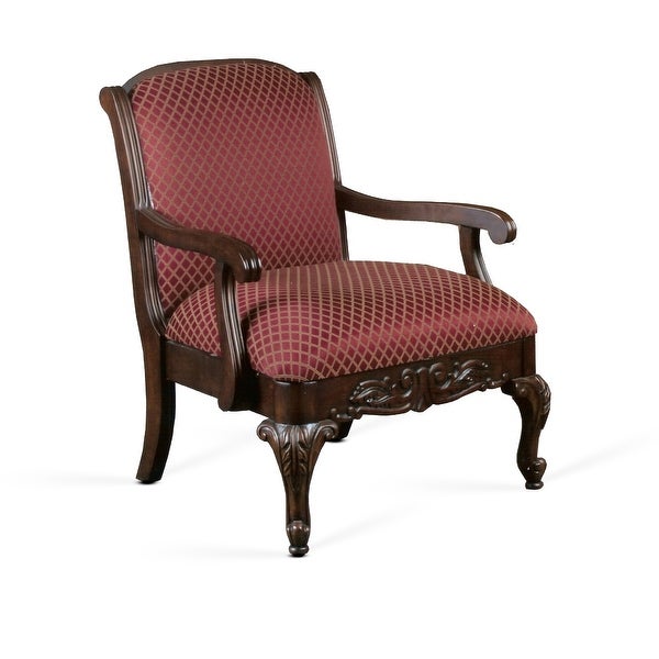 Gracewood Hollow Hesse Carved Red Accent Chair