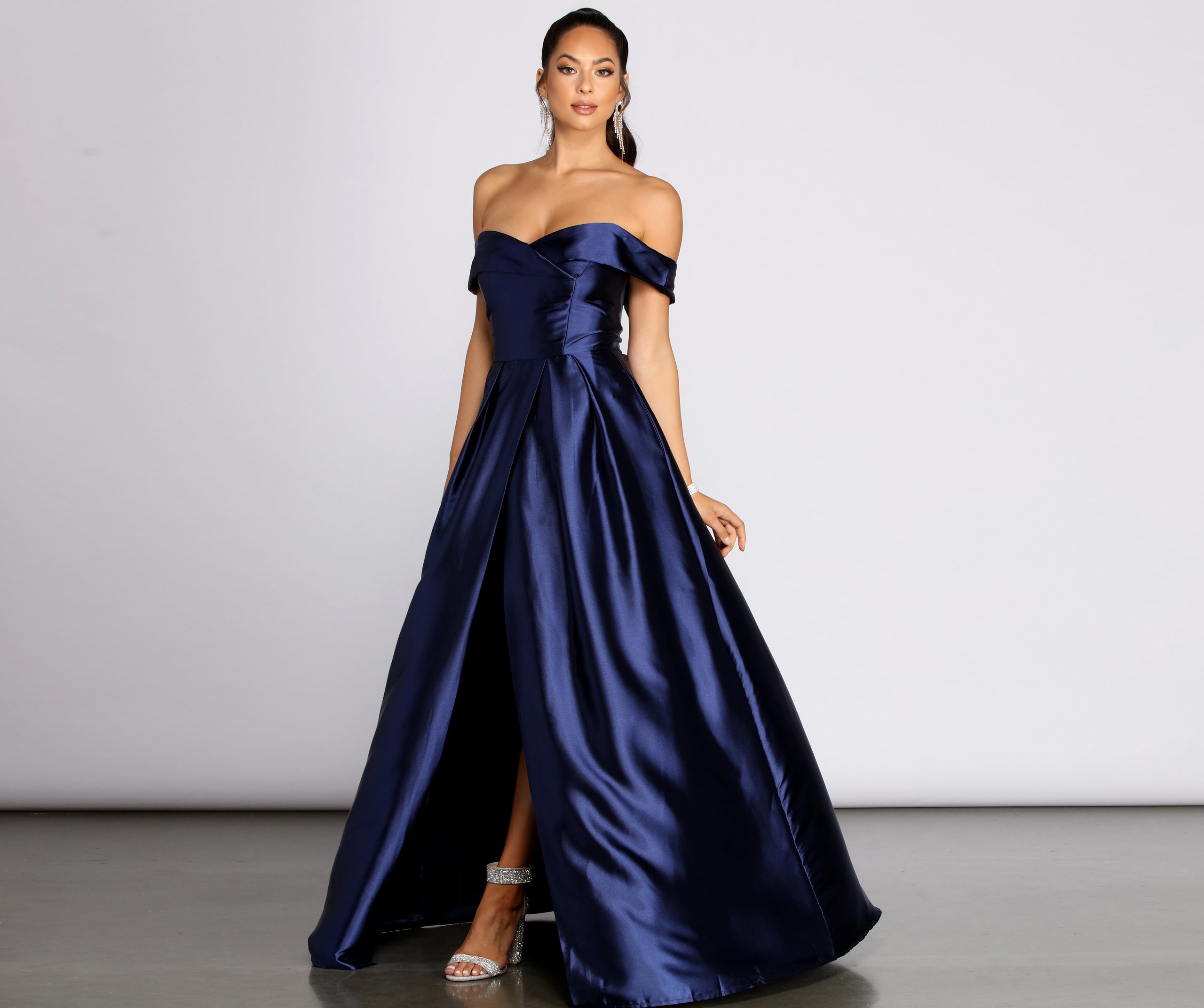 Palmer Formal Satin Wrap Dress