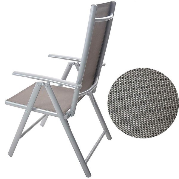 2Pcs Aluminum Adjustable Reclining Patio Folding Chairs - 22