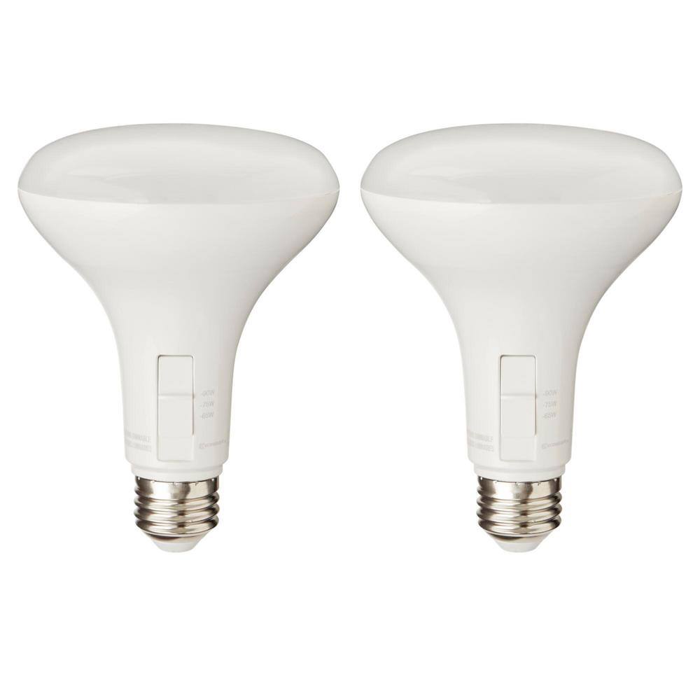 EcoSmart 657590-Watt Equivalent BR30 3-Way Flood ENERGY STAR Dimmable CEC LED Light Bulb Daylight (2-Pack) FG-04307