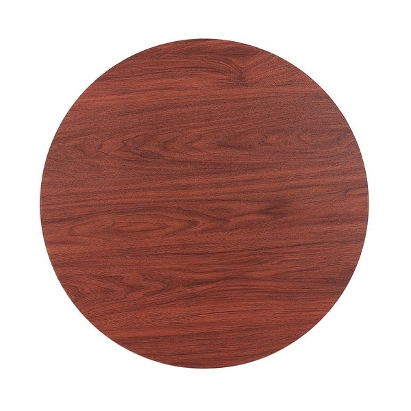 Ledel 32-inch Modern Round Coffee Table with Wood Top for Living Room