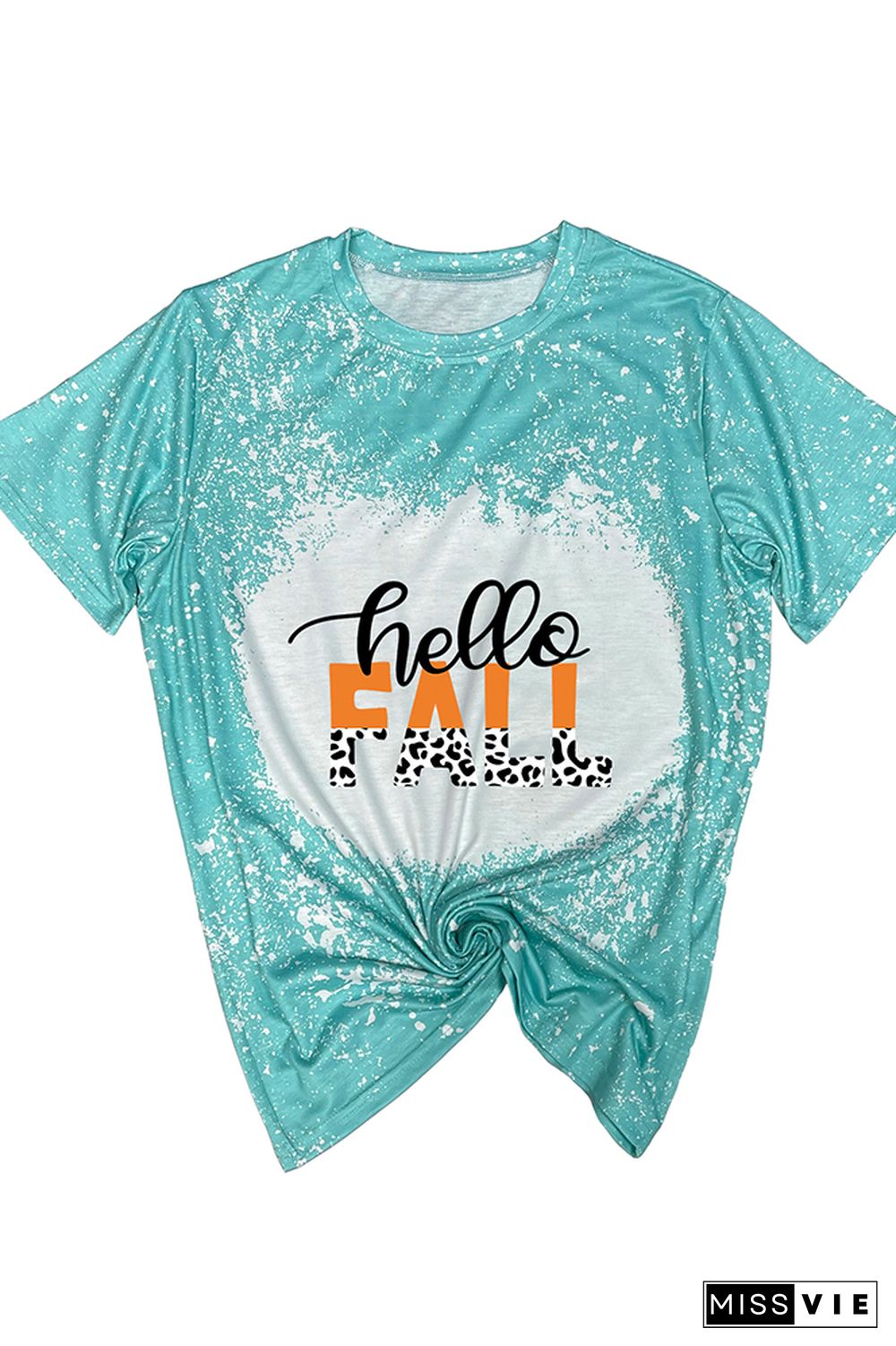 Hello Fall Leopard Graphic Tee Wholesale