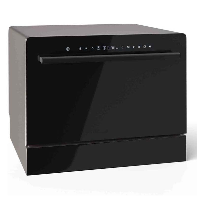 Countertop Dishwasher Portable, 6 Place Setting Built-in Dishwasher with LED Touch Screen, Doorknob