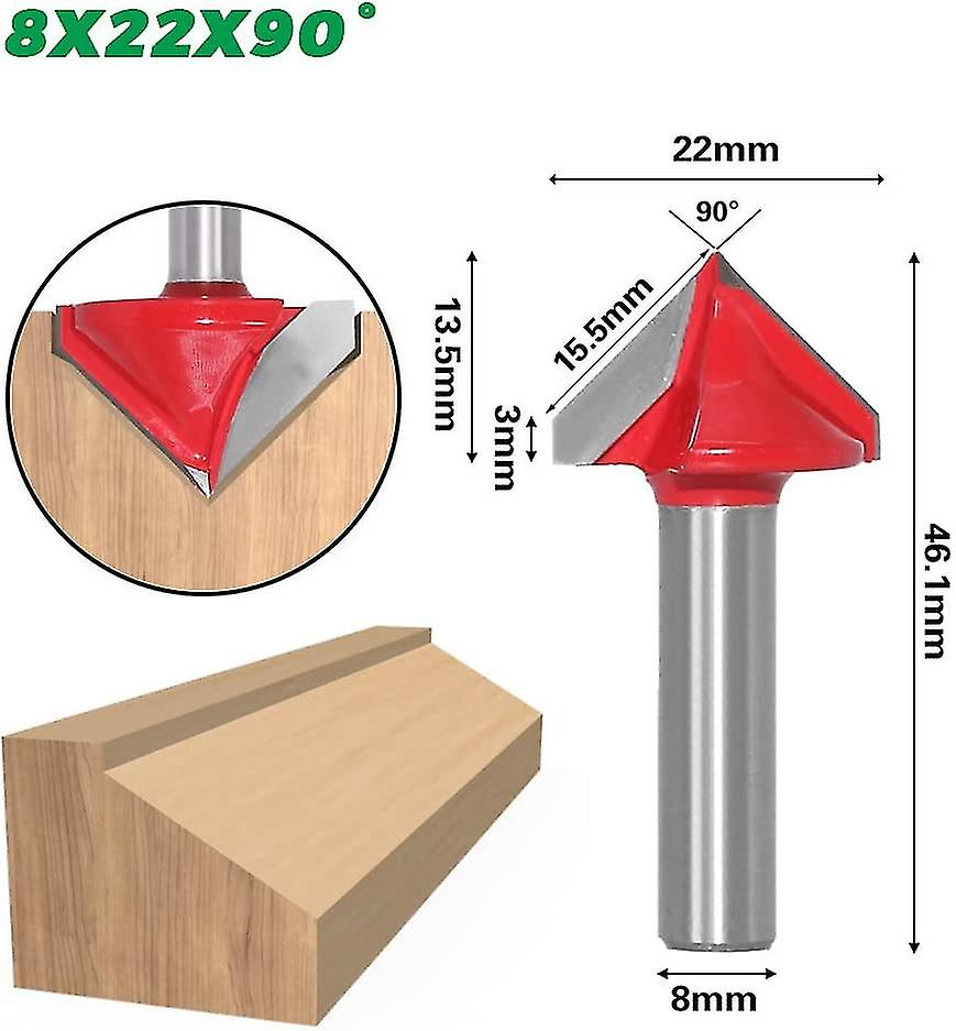 60 90 120 Straight V Grooving Cutter 8mm Shank Woodworking 3d V Grooving Cnc Engraving Cutter 6pcs