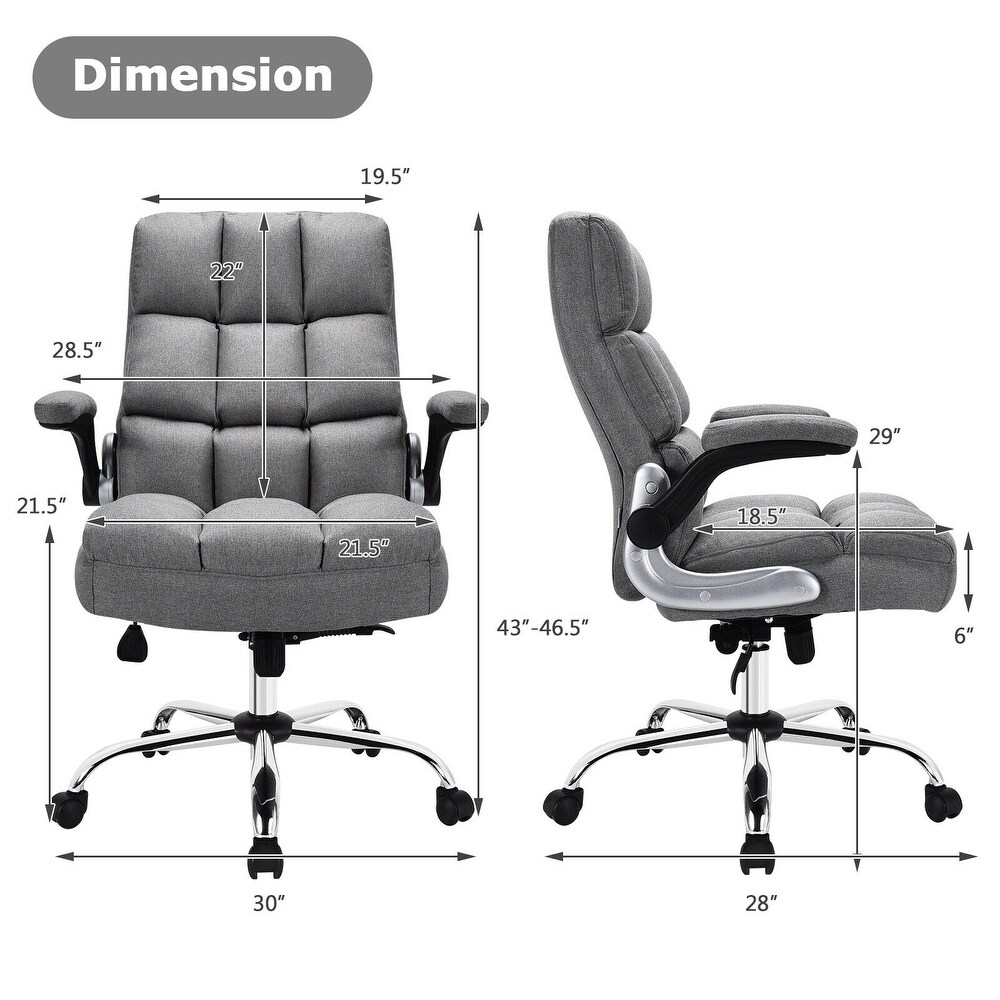 Adjustable Swivel Office Chair with High Back and Flip up Arm for Home and Office   30\