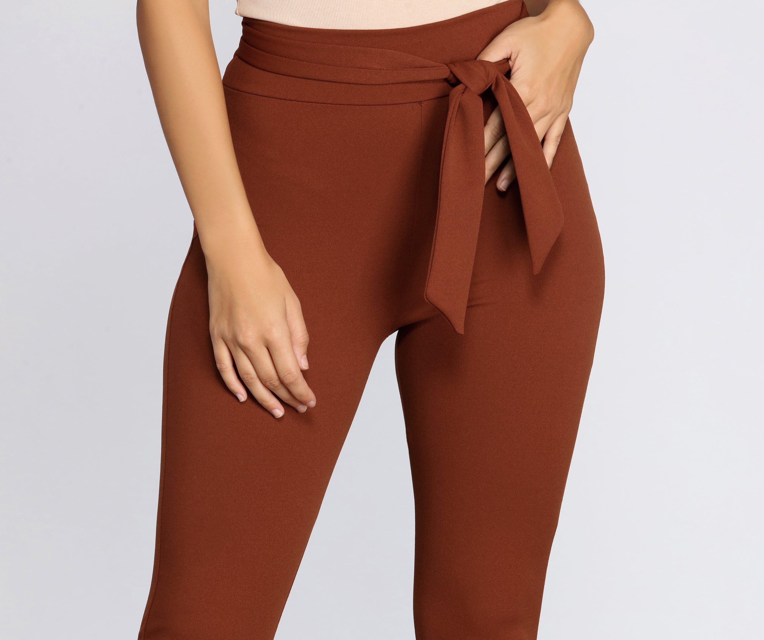 Office Hottie High Waist Tie-Front Pants