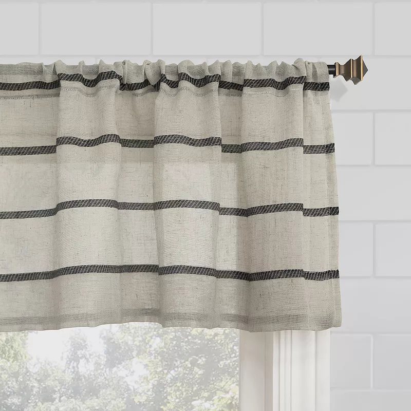 Clean Window Twill Stripe Anti-Dust Sheer Curtain Valance