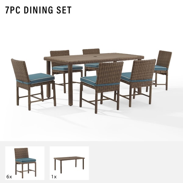 Crosley Bradenton 7Pc Outdoor Wicker Dining Set